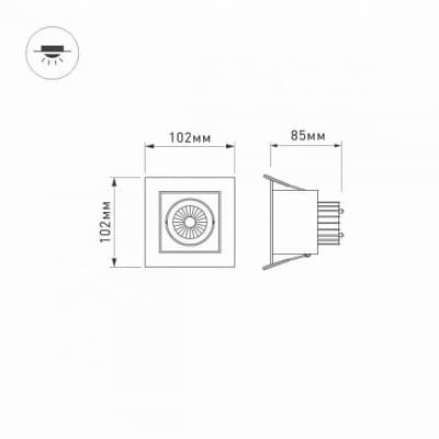 Встраиваемый светильник Arlight CL-KARDAN-S102x102 9W 3000K IP20 024126