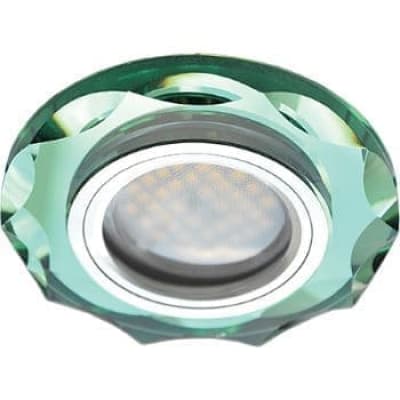 Встраиваемый светильник Ecola MR16 DL1653 GU5.3 Glass хром/изумруд FR1653EFF