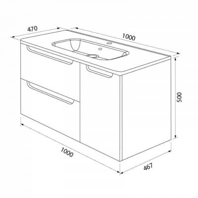 Тумба с раковиной IDDIS Edifice 100 подвесная белая (EDI10W1i95K)