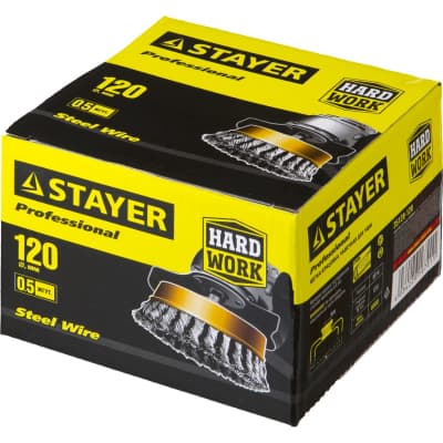 Щетка чашечная для УШМ STAYER Ø 120 мм 35128-120