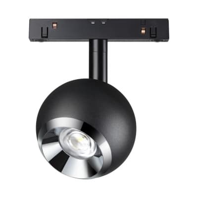 Трековый св-ник для низков.шинопровода IP20 LED 4000K 10W 48V FLUM 358393 SHINO NT20 029 черн/хром