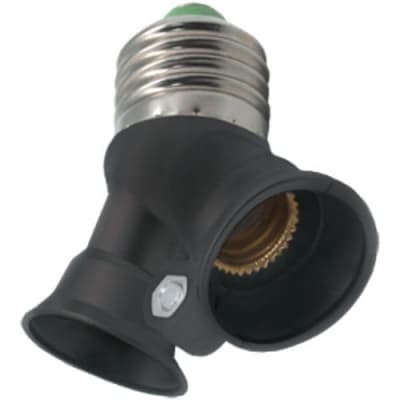 Переходник Ecola base  с цоколя E27 на 2хE14 Черный A7T24BEAY