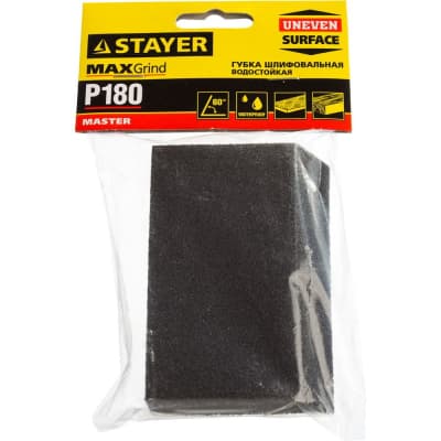 Губка шлифовальная STAYER 100x68x42x26мм, P180, угловая, средняя жесткость 3561-180