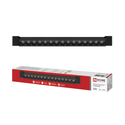 Светильник трековый линейный светодиодный поворотный IN HOME LTP-LENS 2540BL 25Вт 4000К 60гр 465мм черный 4690612068145
