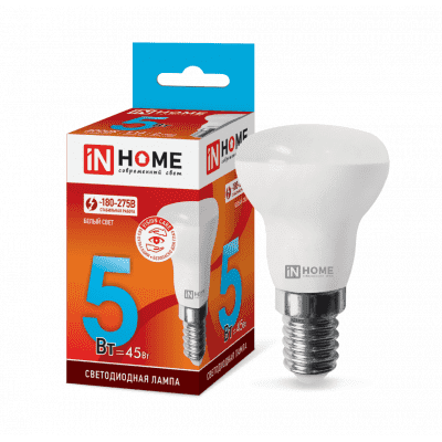 Лампа светодиодная LED-R39-VC 5Вт 230В Е14 4000К 410Лм IN HOME 4690612030852