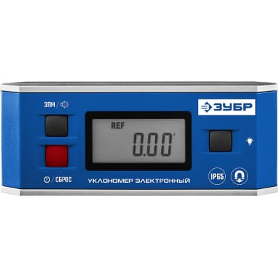 МИНИ уровень-уклономер электронный, IP65, Магнитный, Диапазон 0-90°, Точность ±0,05°, 3 кнопки, HOLD, Подсветка, Автоповорот, ЗУБР Профессионал 34745_z01