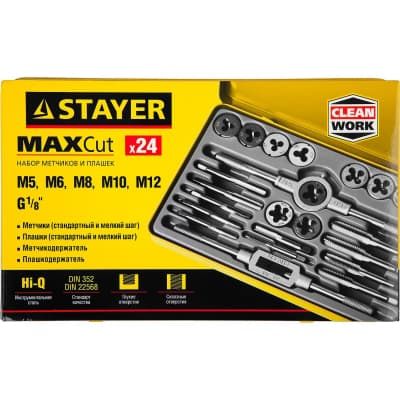 Набор метчиков и плашек STAYER 24 предмета MaxCut 28020-H24