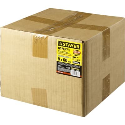 Дюбель-гвоздь полипропиленовый с потайным бортиком STAYER 60 x 8 мм, 1000 шт. 30640-08-060