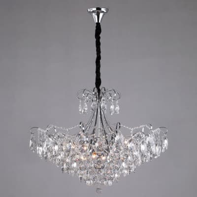 Люстра хрустальная Eurosvet Crystal 10080/12 хром/прозрачный хрусталь Strotskis