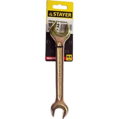Гаечный ключ рожковый STAYER 19х22 мм, оцинкованный 27038-19-22