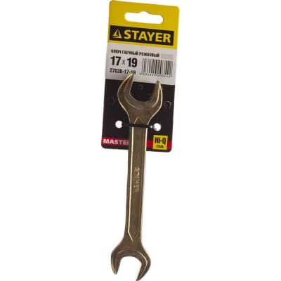 Гаечный ключ рожковый STAYER 17х19 мм, оцинкованный 27038-17-19