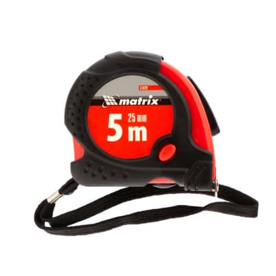 Рулетка Status Magnet fixation, 5 м х 25 мм, обрезиненный корпус, зацеп с магнитом Matrix 31029
