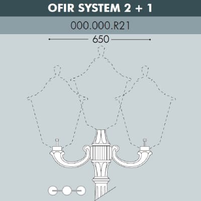 Консоль для паркового фонаря FUMAGALLI OFIR SYS 2L+1 000.000.R21.A0