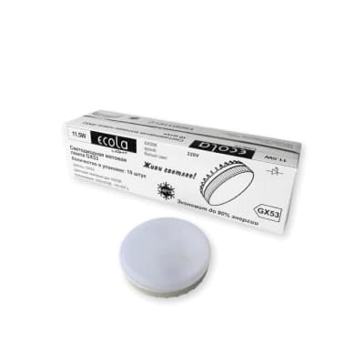 Ecola Light GX53 LED 11,5W Tablet 220V 6400K 27x75 матовая 30000h (1 из ч/б уп. по 10) 10000 T5DD11ELC