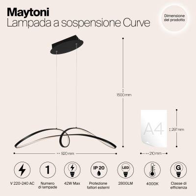 Подвесной светильник Curve MOD156PL-L52B4K Maytoni