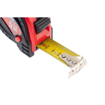 Рулетка Status Magnet 3 fixations, 5 м х 25 мм, обрезиненный корпус, зацеп с магнитом Matrix 31005