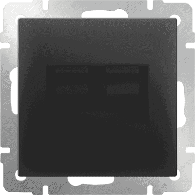 Розетка компьютерная двойная Ethernet RJ-45 Werkel WL08-RJ45+RJ45 черный матовый 4690389073564