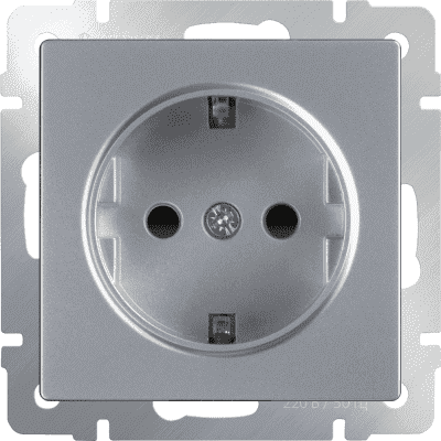 Розетка с заземлением Werkel WL06-10-01 серебряный 4690389126246