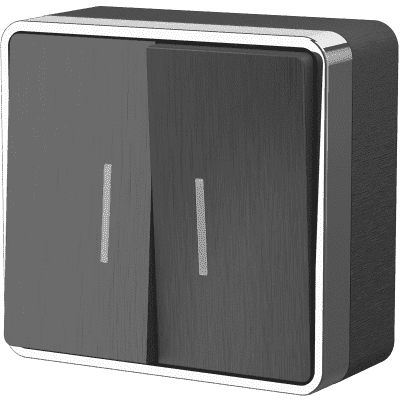 Выключатель двухклавишный с подсветкой Werkel WL15-03-03 Gallant графит рифленый 4690389128288