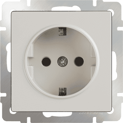 Розетка с заземлением и шторками Werkel WL03-SKGS-01-IP44-ivory слоновая кость 4690389047176