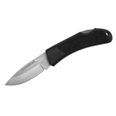 Нож STAYER складной 75 мм, 2,35 мм, обрезиненная ручка, 47600-1_z01