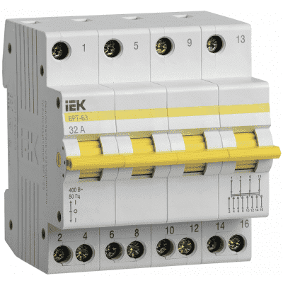 Выключатель-разъединитель IEK трехпозиционный ВРТ-63 4P 32А MPR10-4-032