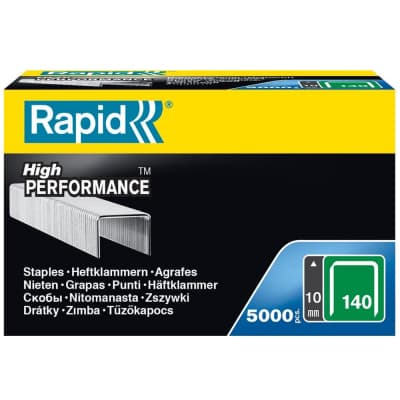 Плоские скобы RAPID супертвердые, профессиональные, тип 140 (G / 11 / 57), 10 мм, 5000 шт., 11910711