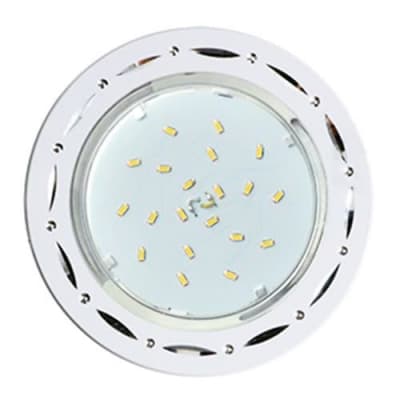 Ecola GX53 H4 DL5385 светильник встраив. без рефл. Точки-полоски по кругу Белый/Алюм 20x110 (к+) FW5385ECB