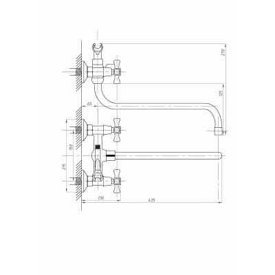 Смеситель для ванны с душем FAUZT FZs-435-07 тип См-ВУДРНШлА