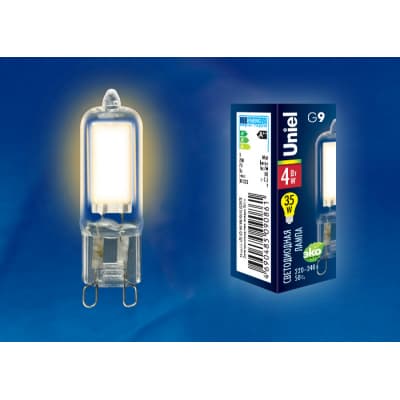 Лампа светодиодная Uniel LED-JCD-4W/WW/G9/CL 3000K UL-00001815
