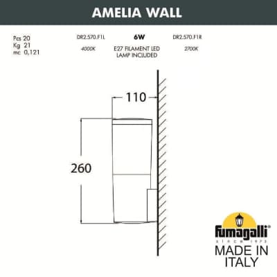 Светильник на стену FUMAGALLI AMELIA WALL DR2.570.000.LYF1R