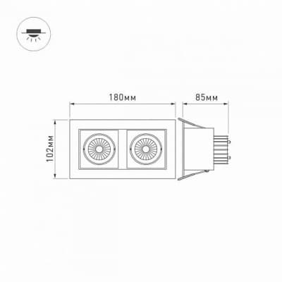 Встраиваемый светильник Arlight CL-KARDAN-S180x102 18W 3000K IP20 024127