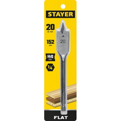 STAYER FLAT 20x152мм, сверло по дереву перовое 2950-20_z01