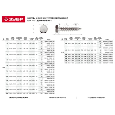 Шуруп крепежный ЗУБР Мастер 300450-06-130-950