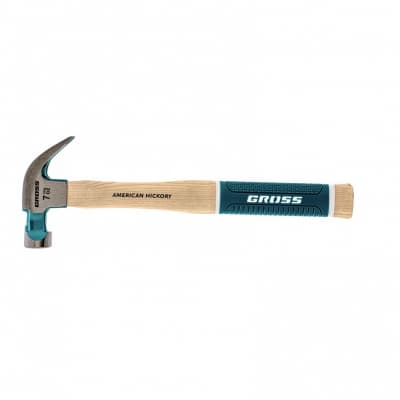 Молоток-гвоздодер, 200 г, угол 45, магнит, обрезиненная рукоятка American hickory GROSS 10414