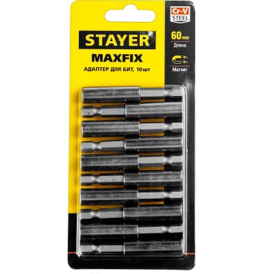 Адаптер для бит магнитный MAXFIX STAYER 60 мм, 10 шт. 2670-60-10