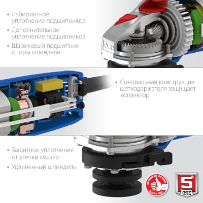 ЗУБР УШМ 125 мм, 750 Вт, серия Профессионал. УШМ-П125-750