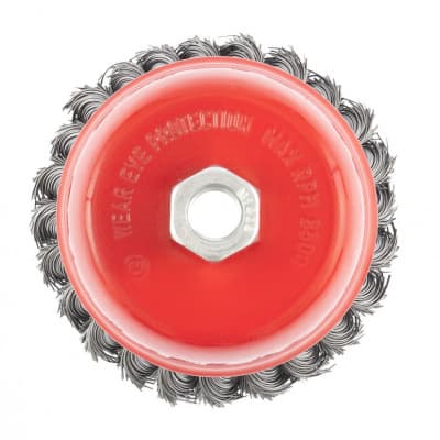 Щетка для УШМ, 100 мм, М14, чашка, крученая проволока 0,5 мм Matrix 74628