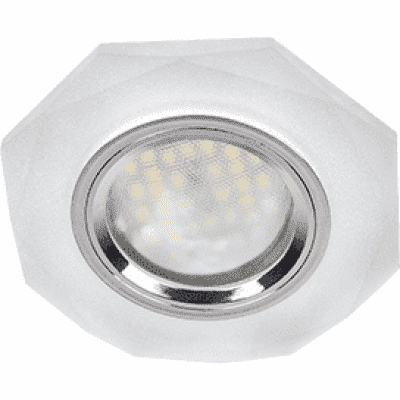 Ecola MR16 DL1652 GU5.3 Glass Стекло 8-угольник с прямыми гранями Матовый/Хром 25x90 (кd74) FN1652EFF