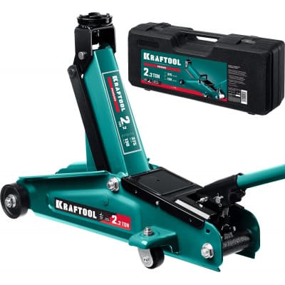 KRAFTOOL RIGID 2.2т 130-375мм подкатной домкрат с увеличенным подъемом в кейсе 43452-2-K