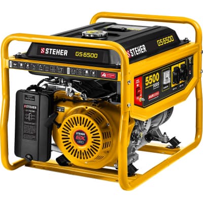 GS-6500 бензиновый генератор, 5500 Вт, STEHER GS-6500