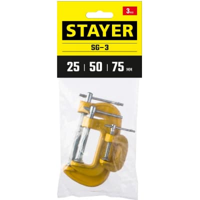 SG-3 набор струбцин тип G 25-50-75 мм, STAYER 3212-H3_z03