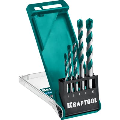 KRAFTOOL KERAMO 5 шт: 4-5-6-8-10 мм набор сверл по керамограниту с твердосплавной пластиной 29175-H5