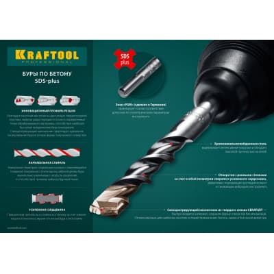Бур по бетону KRAFTOOL 14 x 160 мм, SDS-Plus 29320-160-14_z01