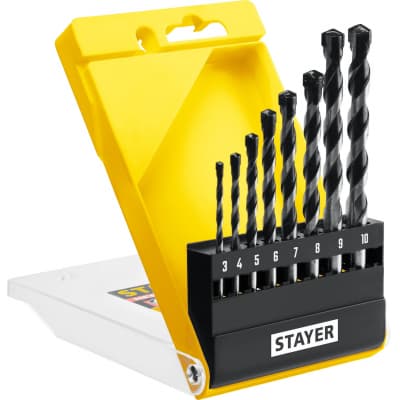 STAYER HERCULES 8 шт: d 3-4-5-6-7-8-9-10 мм набор сверл по бетону PROFESSIONAL 2915-H8_z02