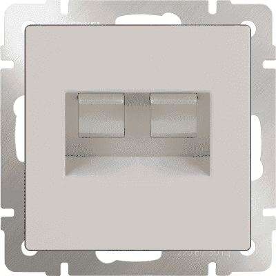 Розетка телефонная RJ-11 и Еthernet RJ-45 Werkel WL03-RJ11-45-ivory слоновая кость 4690389046278