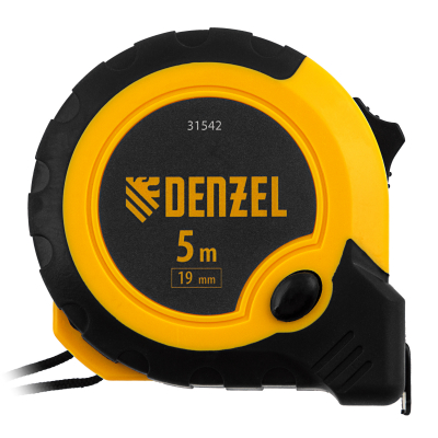 Рулетка 5м х 19мм, двухкомп. корпус, кнопка-пауза Denzel 31542