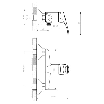 Смеситель для душа DECOROOM DR21 (DR21056)