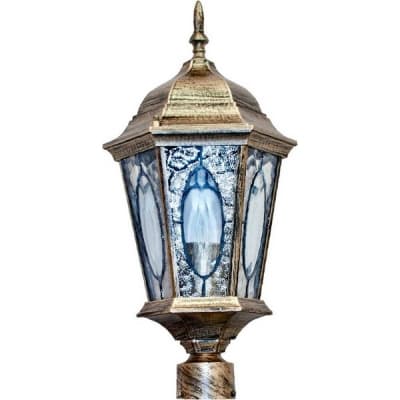 Светильник садово-парковый, серии «Рим» FERON PL162 1*60W, E27, 230V, IP44, цвет черное золото, 6-и гранник, на столб 11329