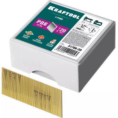 KRAFTOOL P0.6  20 мм шпильки(гвозди)  для пневматического нейлера, 10 000 шт 31786-20